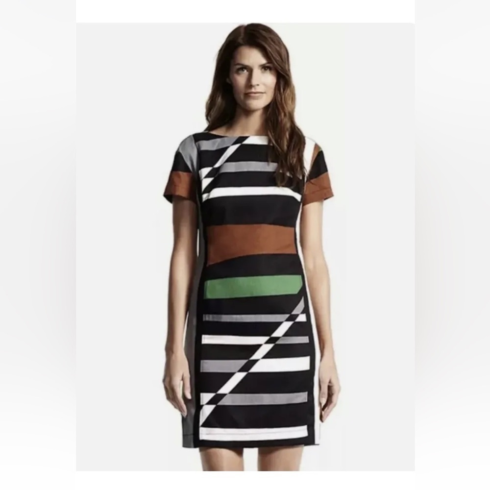 Derek Lam for Design Nation Color Block Dress Linen Cotton blend Size 2